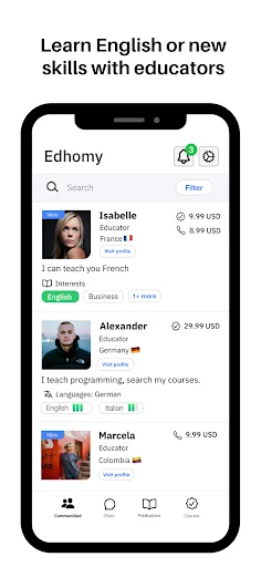 Baixar Edhomy Platform – Aprenda Idiomas com Educadores Online - Screenshot 1